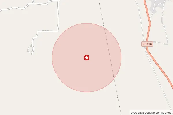 Map showing approximate area covered by Pincode 802119 — Lakhandihara Bo, Buxar