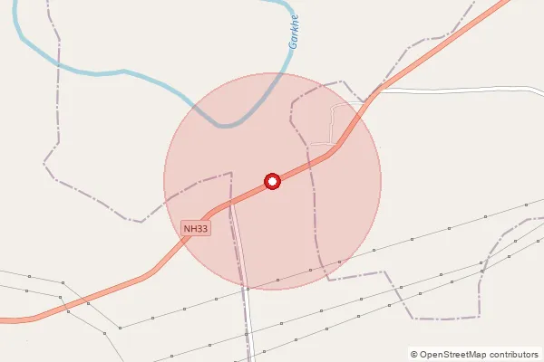 Map showing approximate area covered by Pincode 811106 — Sonbarsha, Na