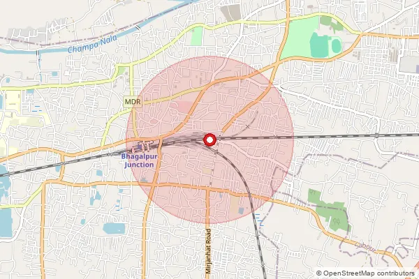 Map showing approximate area covered by Pincode 812001 — Bhagalpur Ho, Bhagalpur