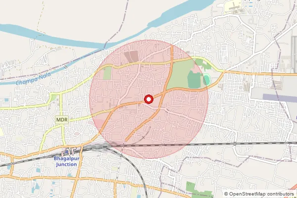 Map showing approximate area covered by Pincode 813214 — Stp Kahalgaon So, Bhagalpur