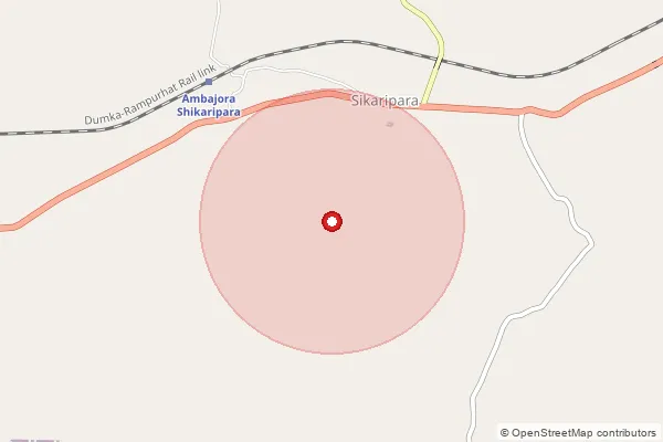 Map showing approximate area covered by Pincode 814110 — Bando Haripur Bo, Dumka