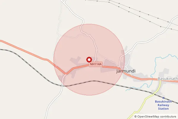 Map showing approximate area covered by Pincode 814141 — Amba Jarowadih Bo, Dumka