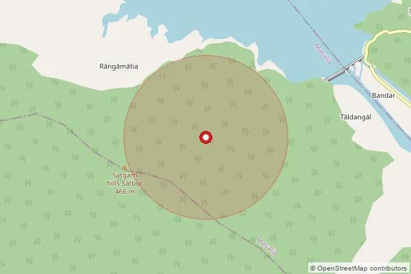 Map showing approximate area covered by Pincode 814144 — Bagnal Bo, Dumka