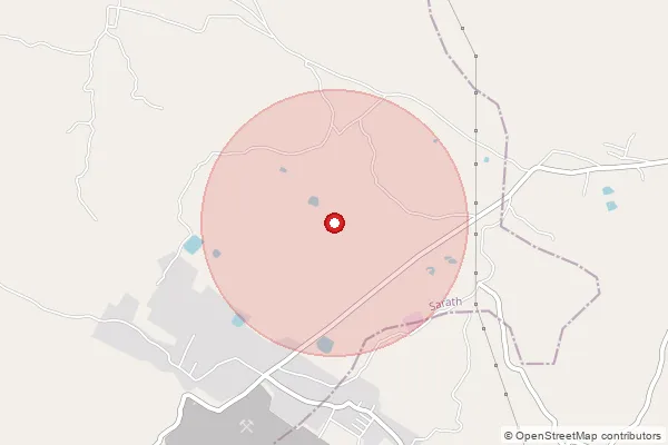 Map showing approximate area covered by Pincode 814149 — Bamandiha Bo, Deoghar