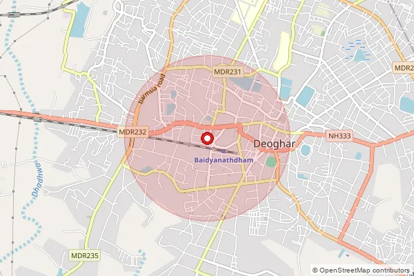 Map showing approximate area covered by Pincode 814154 — Bharta Chak Bo, Godda