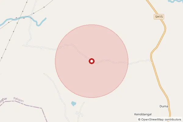 Map showing approximate area covered by Pincode 814157 — Chulhiya Bo, Deoghar