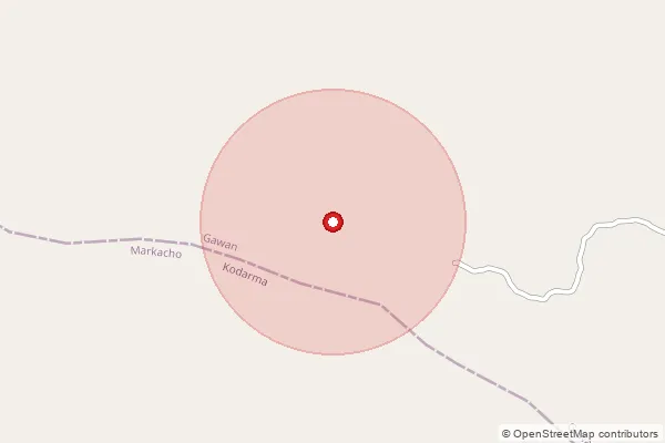 Map showing approximate area covered by Pincode 815313 — Birney Bo, Giridih