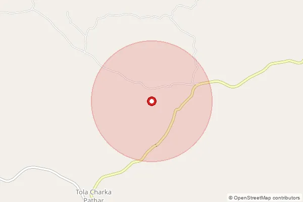 Map showing approximate area covered by Pincode 815314 — Ghoranji Bo, Giridih