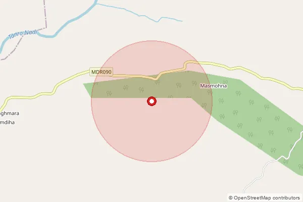 Map showing approximate area covered by Pincode 815315 — Sankho Bo, Giridih