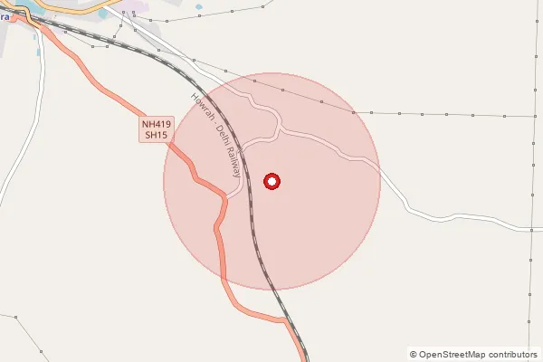 Map showing approximate area covered by Pincode 815351 — Gundali Pahari Bo, Jamtara