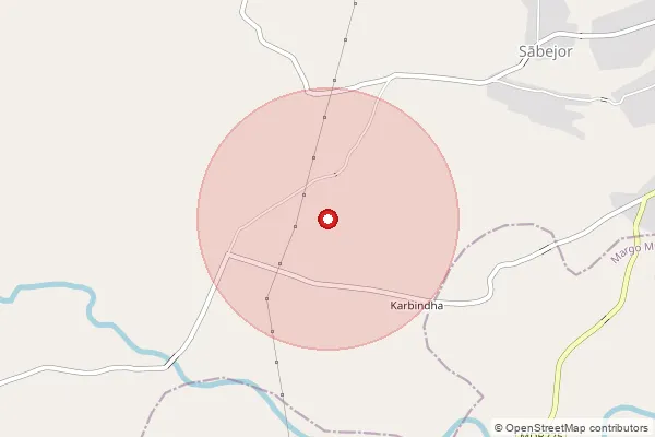 Map showing approximate area covered by Pincode 815353 — Bamangama Bo, Deoghar