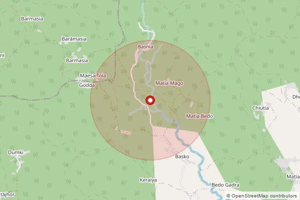 Map showing approximate area covered by Pincode 816129 — Sarkanda Bo, Sahebganj