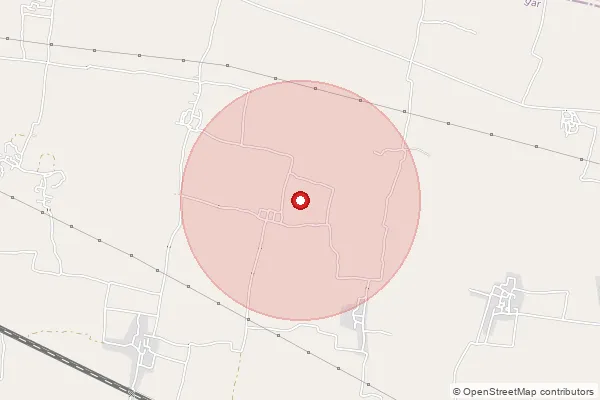 Map showing approximate area covered by Pincode 821104 — Sadokhar Bo, Rohtas