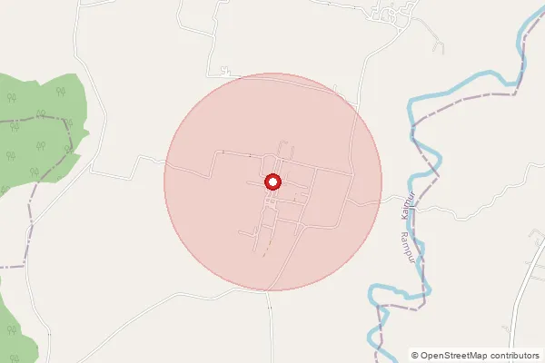 Map showing approximate area covered by Pincode 821106 — Badauha Bo, Kaimur (Bhabua)