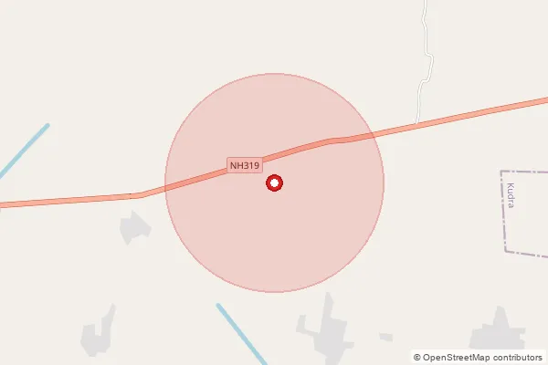 Map showing approximate area covered by Pincode 821109 — Dangri Bo, Kaimur (Bhabua)