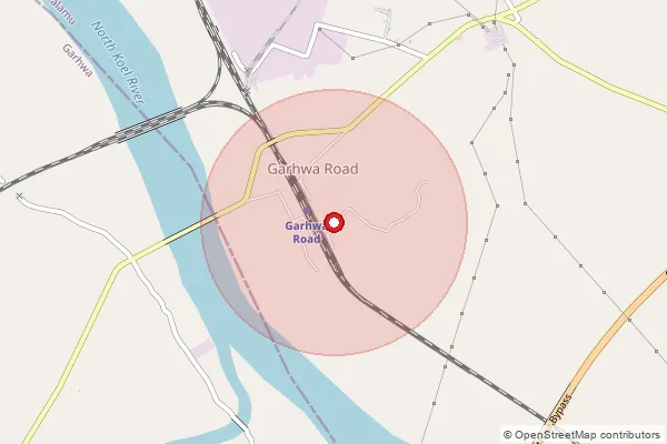 Map showing approximate area covered by Pincode 822115 — Bilashpur Bo, Palamu