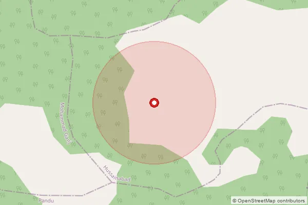 Map showing approximate area covered by Pincode 822120 — Belhath Bo, Garhwa