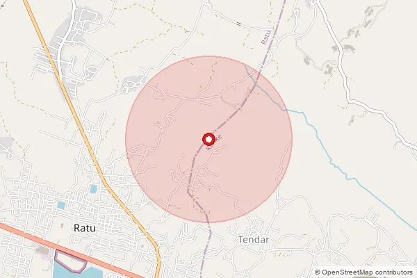 Map showing approximate area covered by Pincode 822122 — Champi Kala Bo, Palamu