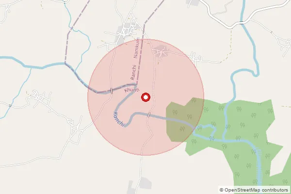 Map showing approximate area covered by Pincode 822126 — Khamdih Bo, Palamu