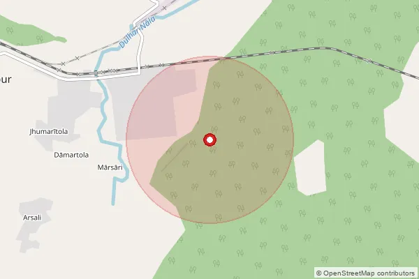 Map showing approximate area covered by Pincode 822129 — Kailan Bo, Garhwa