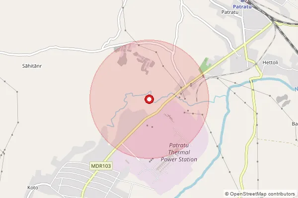 Map showing approximate area covered by Pincode 822131 — Semarwar, Palamu