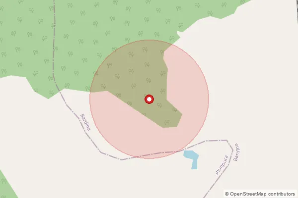 Map showing approximate area covered by Pincode 822133 — Meral So, Garhwa
