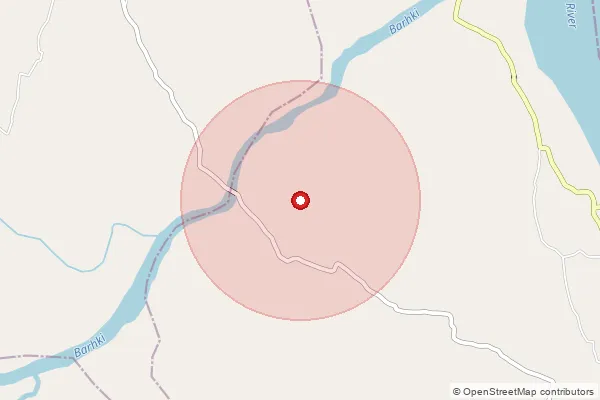 Map showing approximate area covered by Pincode 822134 — Jatro Banjari, Garhwa