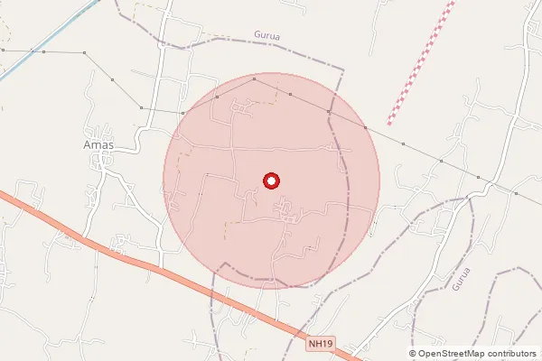 Map showing approximate area covered by Pincode 824118 — Budhoul Bo, Gaya