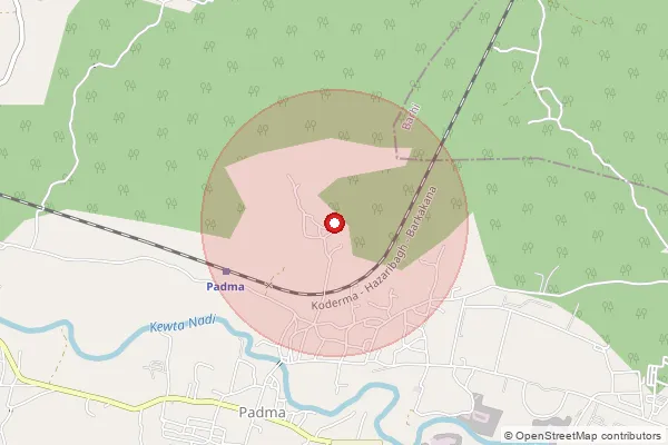 Map showing approximate area covered by Pincode 825103 — Shila Bo, Chatra