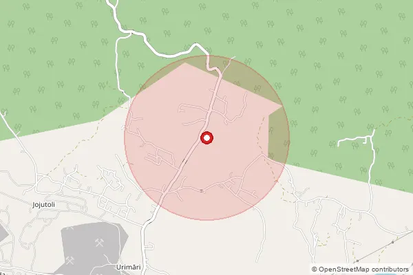 Map showing approximate area covered by Pincode 825109 — Chaubey Bo, Koderma