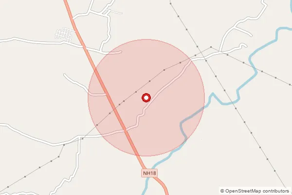 Map showing approximate area covered by Pincode 825167 — Galagi Bo, Giridih