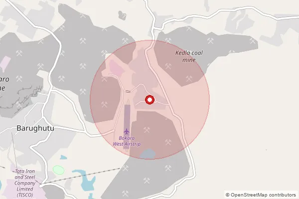 Map showing approximate area covered by Pincode 825314 — Ghatotand So, Ramgarh