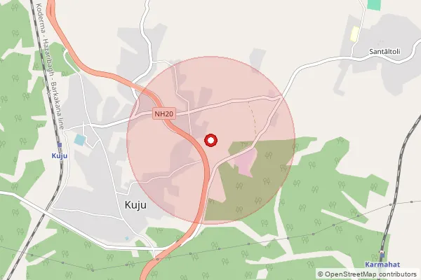 Map showing approximate area covered by Pincode 825316 — Hesagarha Bo, Ramgarh