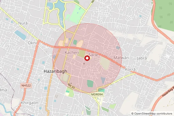 Map showing approximate area covered by Pincode 825323 — Barkatha So, Hazaribagh