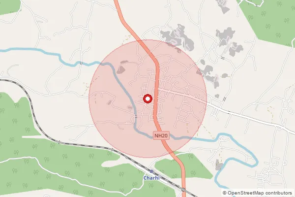 Map showing approximate area covered by Pincode 825336 — Charhi So, Hazaribagh