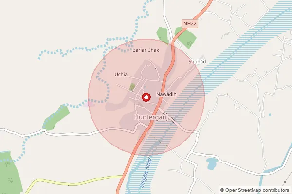 Map showing approximate area covered by Pincode 825403 — Kedlikala Bo, Chatra