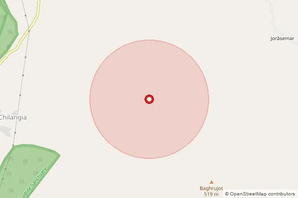 Map showing approximate area covered by Pincode 825407 — Sapahi Bo, Koderma