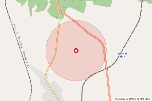 Map showing approximate area covered by Pincode 825411 — Surajpura Bo, Hazaribagh