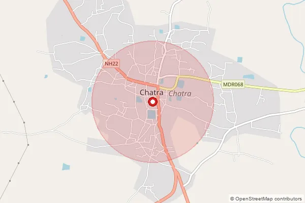 Map showing approximate area covered by Pincode 825414 — Khuntikewal Bo, Chatra