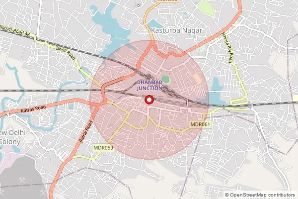 Map showing approximate area covered by Pincode 826004 — Kalyanpur Bo, Dhanbad
