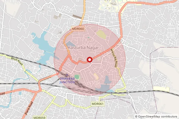 Map showing approximate area covered by Pincode 826011 — Ndc Dhanbad, Dhanbad