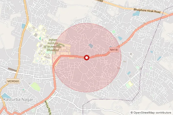 Map showing approximate area covered by Pincode 826012 — 99 Koylanchal City, Dhanbad