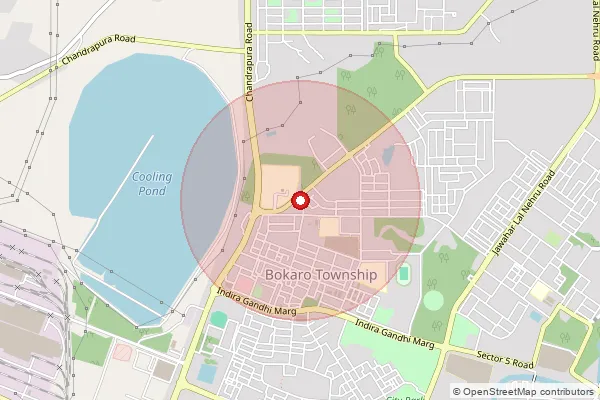 Map showing approximate area covered by Pincode 827004 — Sector Iv So, Bokaro