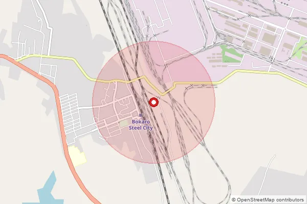 Map showing approximate area covered by Pincode 827015 — Chira Chas So, Bokaro