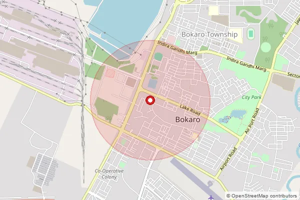 Map showing approximate area covered by Pincode 827016 — Ndc B.S.City, Bokaro
