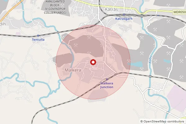Map showing approximate area covered by Pincode 828113 — Kankomath Bo, Dhanbad