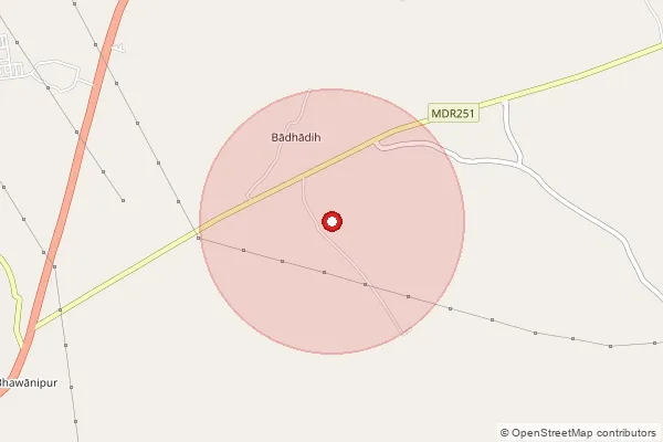 Map showing approximate area covered by Pincode 828116 — Balihari Bo, Dhanbad