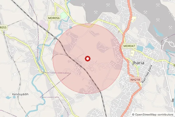 Map showing approximate area covered by Pincode 828117 — Burragarh Bo, Dhanbad