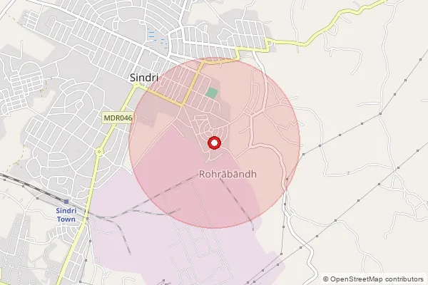 Map showing approximate area covered by Pincode 828124 — Acc Colony So, Dhanbad