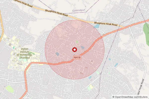 Map showing approximate area covered by Pincode 828127 — Saraidhela So, Dhanbad